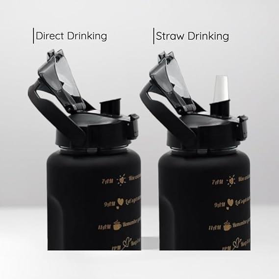 Knowyourhomeneeds (BLACK)| Set of 3 Water Bottle 2000ML, 900ML, 300ML with Motivational - Image 2