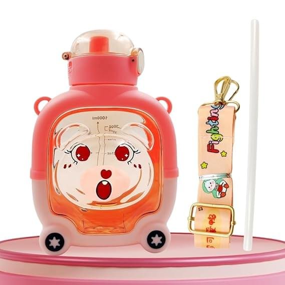 Bear-Shaped Kids (Red+blue)  Water Bottle – Fun, Stylish & Easy to Use - Image 3