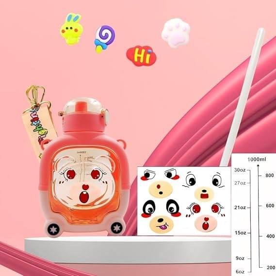 Bear-Shaped Kids (Red)  Water Bottle – Fun, Stylish & Easy to Use - Image 3