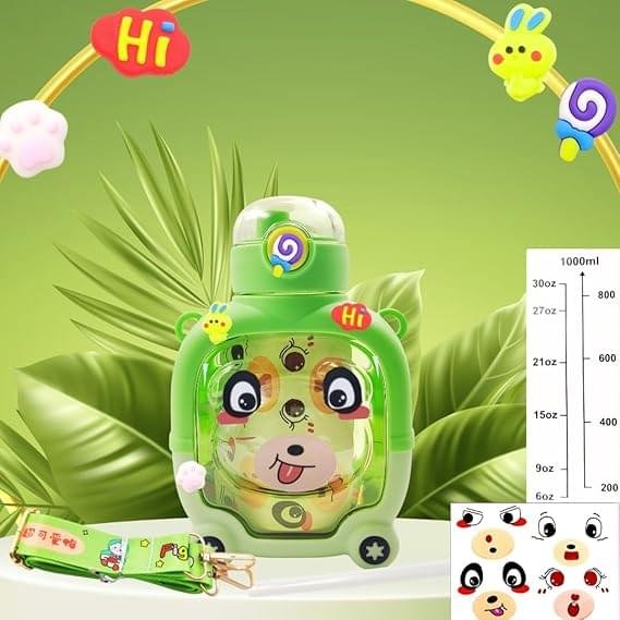 Bear-Shaped Kids (Green)  Water Bottle – Fun, Stylish & Easy to Use - Image 3