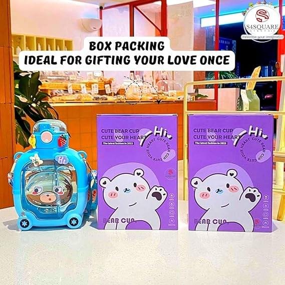 Bear-Shaped 1000ml Kids (Blue)  Water Bottle – Fun, Stylish & Easy to Use - Image 3