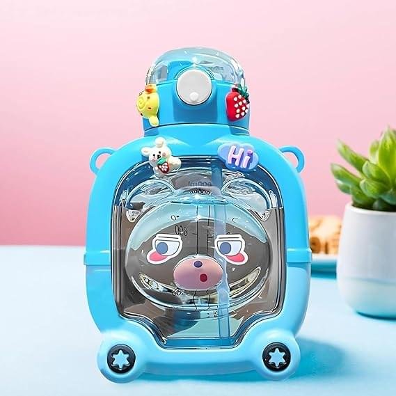 Bear-Shaped Kids (Red+blue)  Water Bottle – Fun, Stylish & Easy to Use - Image 4
