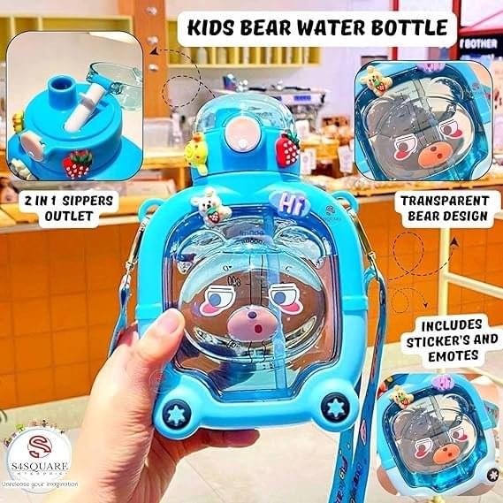 Bear-Shaped 1000ml Kids (Blue)  Water Bottle – Fun, Stylish & Easy to Use